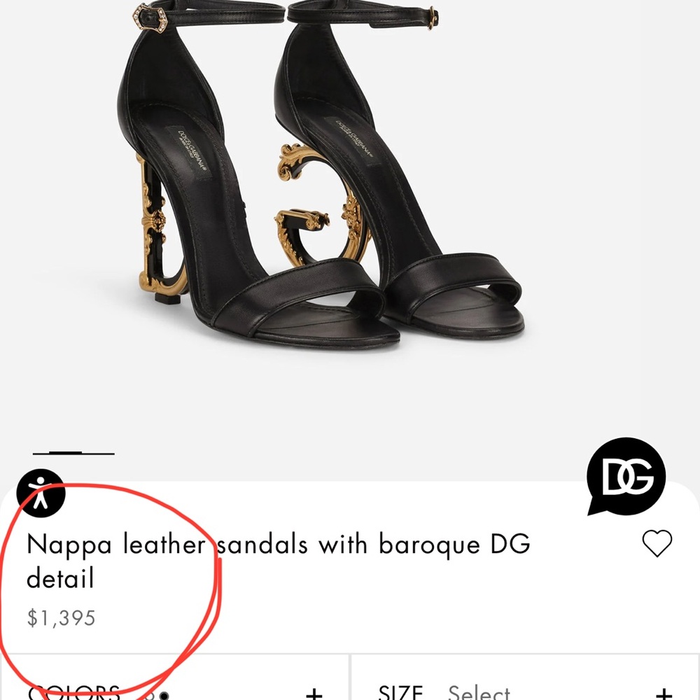 Dolce & Gabbana Black Patent Leather sandals with baroque DG detail - Picture 14 of 17